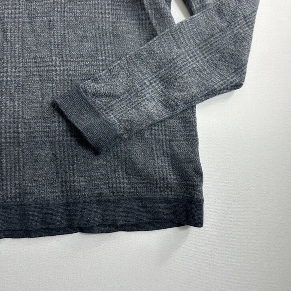 Lauren Ralph Lauren Knit Sweater Women Size‎ XL 100% Wool Plaid Gray Crewneck - Picture 4 of 9